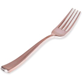 Stock Your Home 125 Pc Plastic Forks - Rose Gold