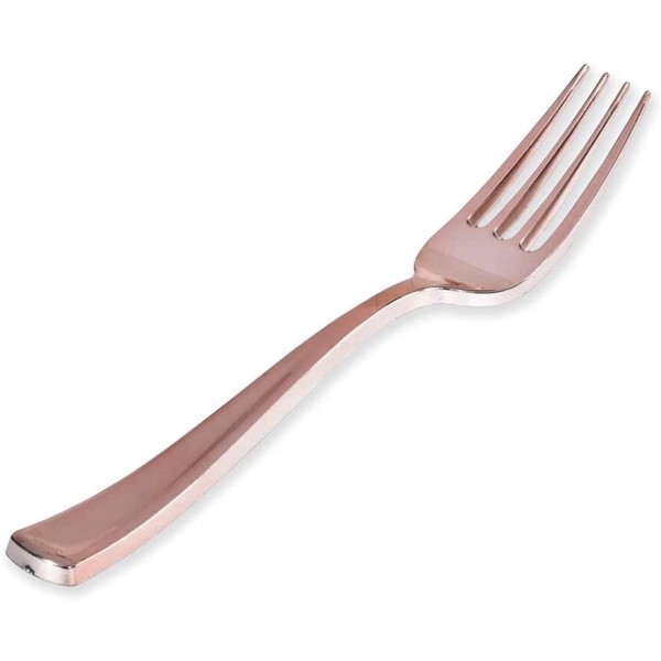 Stock Your Home 125 Pc Plastic Forks - Rose Gold