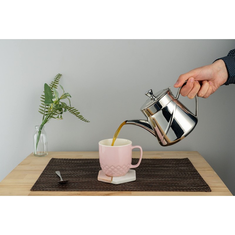 Cafe Olé ABT-035 Tea Pot, Stainless Steel