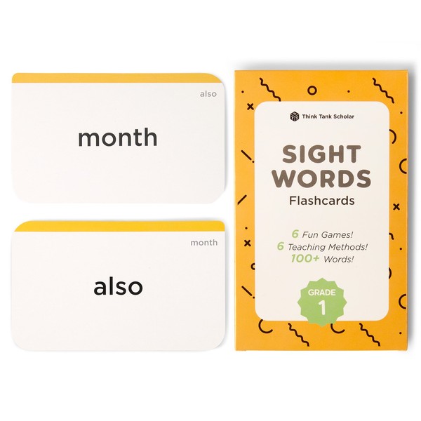 Think Tank Scholar 1st Grade Sight Words Flash Cards (First Grade) | 100+ Dolch & Fry Sight Words | 6 Games | 6 Teaching Methods