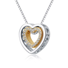 Kruckel My Heart is with You Champaign Gold Plated Necklace Made with Austrian Crystals - 5081040…
