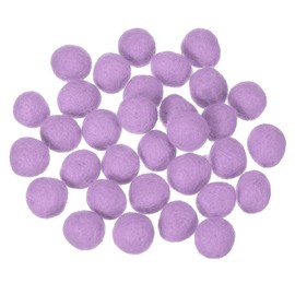 uxcell 30 Pcs Wool Felt Balls Beads, 0.6 Inch Felt Pom Poms for Crafts, Handmade Pompoms Bulk Small Bead for Nursery Handicrafts and DIY Art Decoration, Light Purple