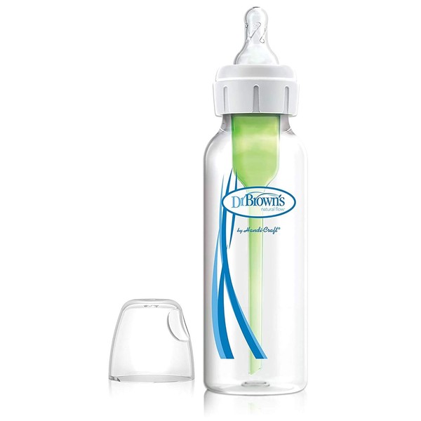 Dr. Brown’s Anti-Colic Options+ Narrow Baby Bottles, 0m+ Level 1 Nipple - Bottle to Reduce Colic, 4 Pack, 8 oz
