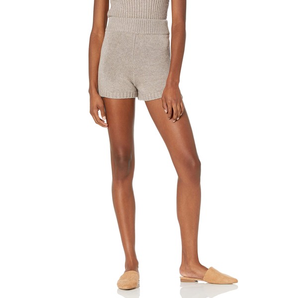 The Drop Ladies Adrienne Pull-On Knit Shorts Heather Mushroom M