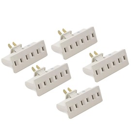 Wideskall® 5-Packs 2 Prong 3 Outlet UL Certified Swivel Wall Tap