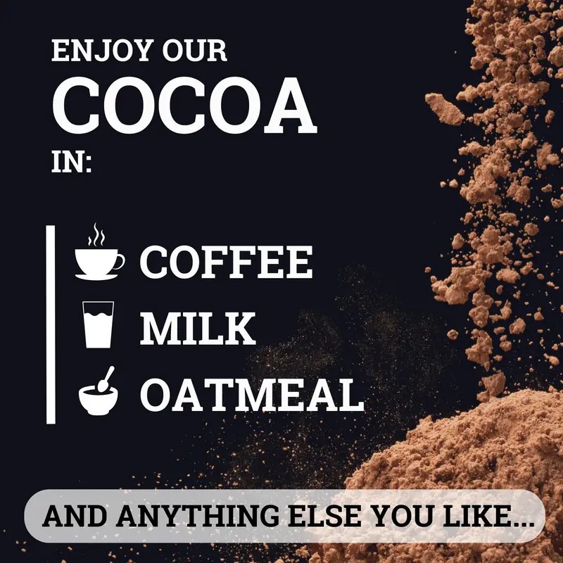 Cocoa Flavanols Powder 1200mg with Epicatechin, Dark Chocolate Drink Mix,