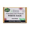 Bless-International White Sage 100%-Natural-Incense-Cones Handmade-Hand-Dipped Organic-Chemicals-Free for-Purification-Relaxation-Positivity-Yoga-Meditation The-Best-scents (60 Count)