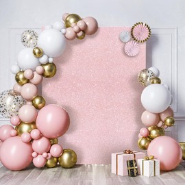 CAX Glitter Pink Peel and Stick Wallpaper 17.3''x240''Sparkle Self-Adhesive Contact Paper for Cabinets Removable Glitter Pink Wallpaper Stick and Peel for Bedroom Drawer Dresser