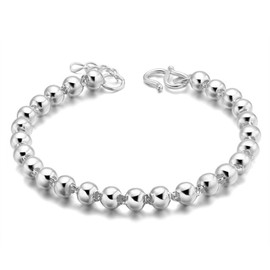 ZKXYFFS Bead Chain Bracelet for Women 925 Sterling Silver Beads Bangle Bracelet Transfer Lucky Cuff Bracelet Adjustable Charm Fashion Women Jewelry Girls Fidget Bracelet for Anxiety Jewelry Friendship Gift