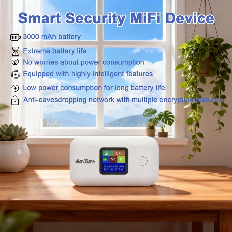 Portable WiFi Router for Travel with SIM Card Slot, 4G