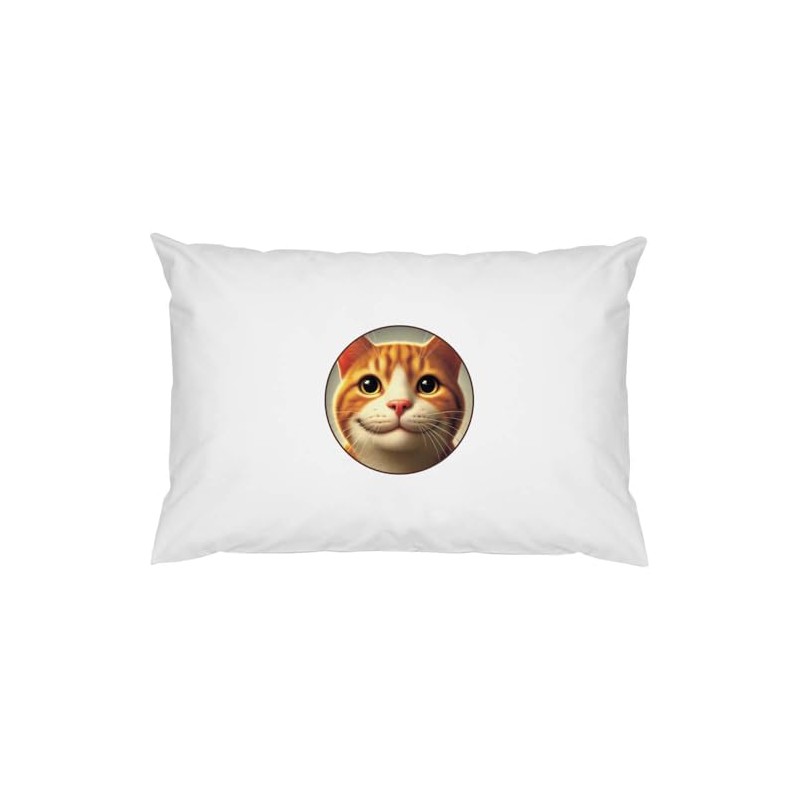 2 x 'Smiling Ginger Cat' Cotton Pillow Cases (PW00039710)