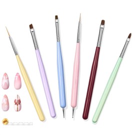 Gulenvailo Nail Brush Set, Gel Nail Brushes, Gel Nail Kit, Brush Holder, Brush Holder, Nail Art Line Brush, Nail Dot Pen, Painting Tool, Nail Brush, Nail Brush, Square, Liner, Oval, Extra Fine, Cute