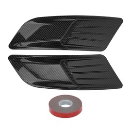 Pair Universal Front Hood Air Vent Molding Bonnet Cover Trim Carbon Fiber Style Fit for Ford Mustang 2015‑2017