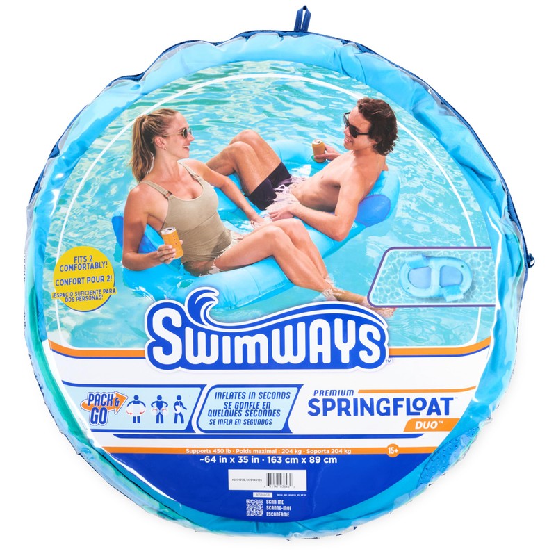SwimWays Spring Float Premium Duo, Pool Chair Fits 2 Adults,