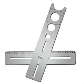 Wotendy Ceramic Tile Hole Locator,Portable Stainless Steel Universal Marble Punching Tool Measuring Range 300mm,Hole Size: 25mm, 40mm, 45mm, 55mm