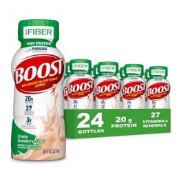 BOOST High Protein with Fiber Ready to Drink Creamy Strawberry, 24 Pack