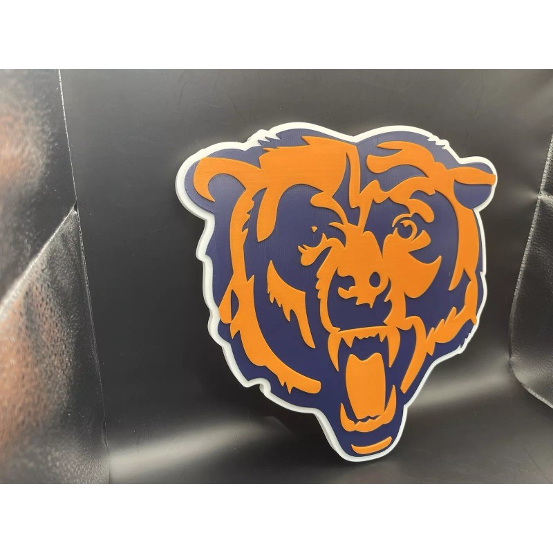Chicago Bears Logo Sign Display | 3D Wall Desk Shelf