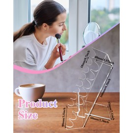 sousac 8 Tier Acrylic Makeup Brush Holder, Unique Clear Paint Brush Drying Rack Hair Brush Holder for Women, Acrylic Pen Holder Display Stand for Home School Office or Store Use