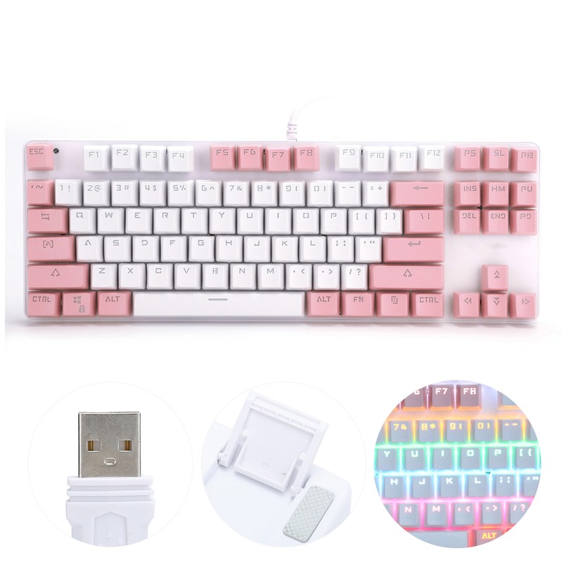 Keyboard Mechanical Gaming 87 Key Mixed Light Computer Supplies for