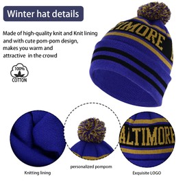 Vintage Classic Skull Cap Beanie Hat Cuffed Winter Hat Knit Comes with Warm Gloves Gifts for Men Women Fans