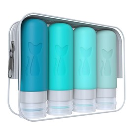 Zafit TSA Approved 3oz Leakproof Travel Bottles for Toiletries, Refillable Containers for Shampoo Conditioner Lotion Body Wash (Multicolored H)