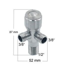 Stainless Steel Double Angle Valve Regulating Valve Outlet 3/8 Inch Wall Connection 1/2 Connection Angle Valves