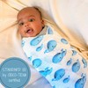 LollyBanks 100% Cotton Muslin Swaddle Nautical Ocean Blanket Set, Whale