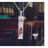 Fashion Jewelry MEMORIAL URN CARDINAL ASHES CREMATION Pendant 18" 925