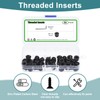 sourcing map 50Pcs Threaded Inserts, M6-1x10 Zinc Plated Carbon Steel