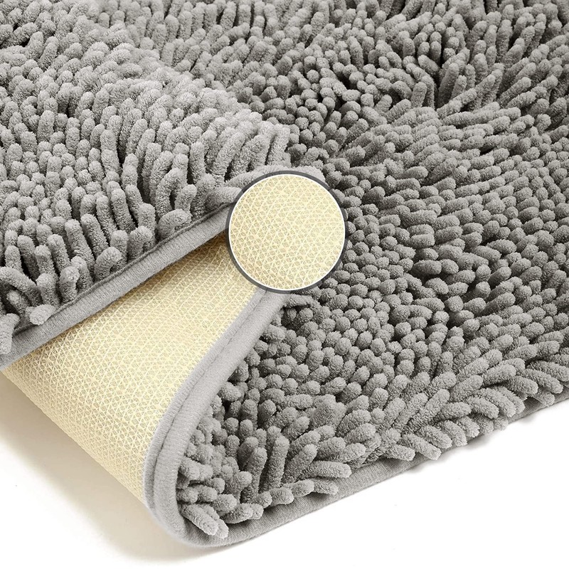 Poligono Bathroom Rug, Non-Slip, Washable, Microfibre Absorbent Bath Mat, Shower