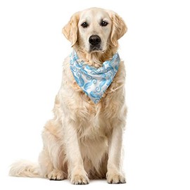 Lunarable Sea Horse Dog Bandana, Pastel Color Blue Shaded, 16" X 16", Pale Blue White