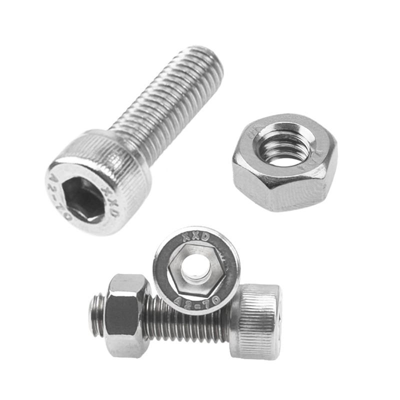 Rrina 4Pcs 304 Stainless Steel Cylindrical Hollow Hexagon Socket Screw