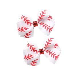 Baseball Hair Clips Bow Sports Bow Hair Barrettes Clips Girls Baseball Bow Hair Pin BBG65 (Bow-B)