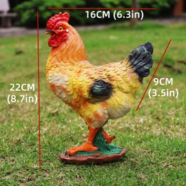 Hen Garden Statue Decorations, Chicken Farm Animals Decoration, Gift Hen Chicken Sculpture for Backyard Patio Kitchen Decor & Lawn Ornaments (Hen)
