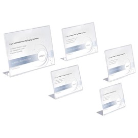 ECKEK Acrylic Label Holder Price Tag Display Horizontal Slant L Shape Table Stand Pack of 10 (120x80mm)