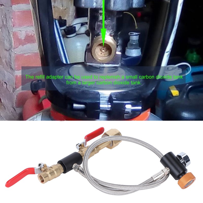 CO2 Universal External Hose Adapter G5/8-14 24in Dual Valve Soda