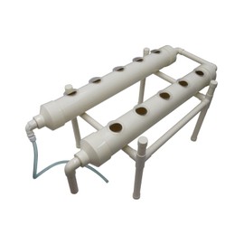 LGXEnzhuo Vertical Type Hydroponic 10 Plant Site Grow Kit PVC Pipe Assembly Horizontal 2-Row with 110V Water Pump for Planting Vegetables Herbs Berries 2(D)*2.7(H) inch Plant Basket