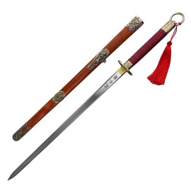 PS Hua Mulan 41" Full Size Chinese Sword Loyal Brave True with Wood Scabbard Sharp