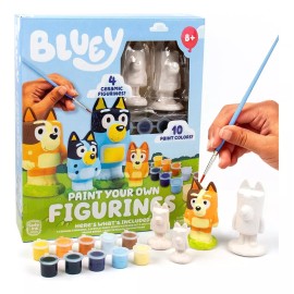 Horizon Group Usa Bluey Pinta Tus Propias Figuras Figuras De Bingo De Cerámica