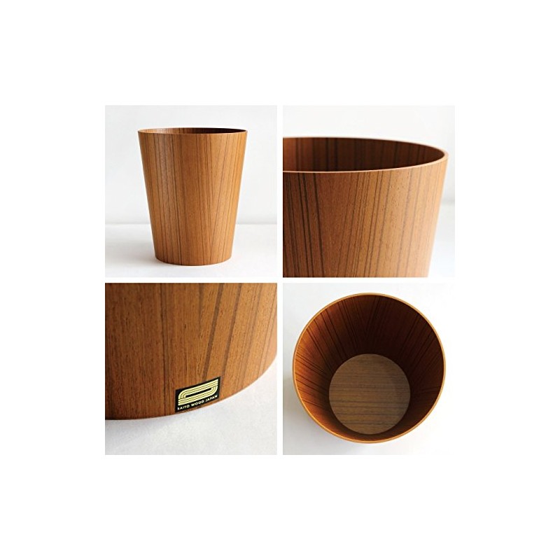 SAITO WOOD Trash Can Dust Can Top Open M 903