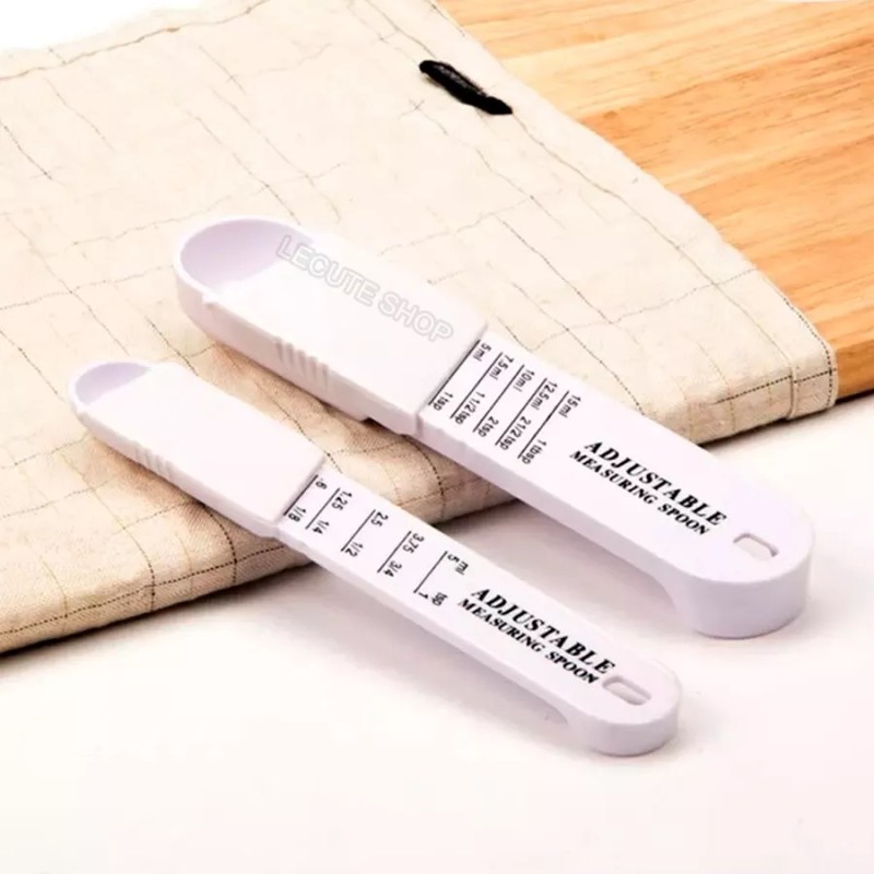 Lecute 2 Cucharas Medidoras Ajustables Reposteria Pastel Cupcake
