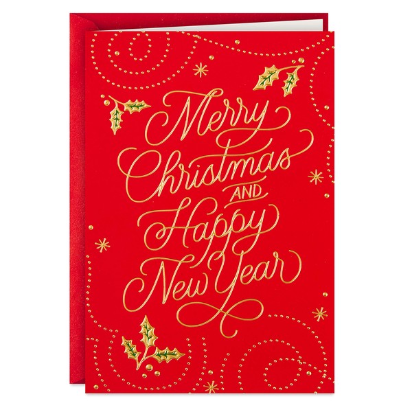 Hallmark Boxed Christmas Cards (Red Merry Christmas, 16 Cards and 17 Envelopes)