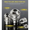 Adjustable Tap Socket Set, 3-Piece Low-Profile Tap Holder for Ratchet