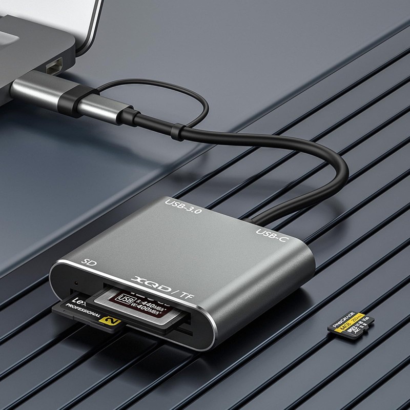 Multi SD Card Reader, Dual Connector USB C USB 3.0