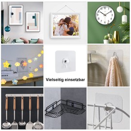 Yuechenggui 20 Stck Bilderhaken Selbstklebend Transparent Klebehaken Bilder-Haken Ohne Bohren Wandhaken Wasserdicht Bildaufh?nger Selbstklebende Aufh?ngen Fenster fr Bilder Poster Fotos Dekorative Gem?lde