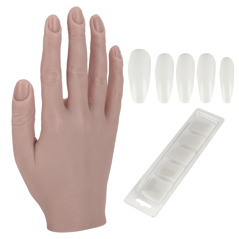 Silicone Nail Training Hand Flexible Joint Nail Art Practice Hand
