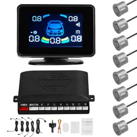 Shkalacar - Sensores de estacionar para coche, sensores de inversión delanteros y traseros, soporte de advertencia de sonido, zumbadorsilencio, con 8 