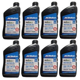GM ACDelco 109326 0W-20 dexos1 Gen 3 Full Synthetic Motor Oil 1 Quart (8 pack)