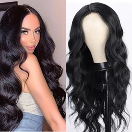 22 Inch Long Wavy Synthetic Lace Wig Long Curly Wig Synthetic Hair Heat Resistant WigsWave Lace Front Wigs Pre Plucked for Women Daily Party