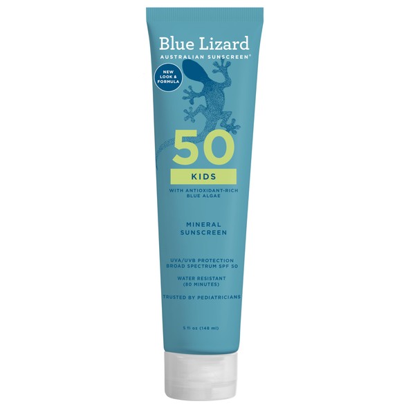 Blue Lizard Kids Mineral SPF 50 Sunscreen Lotion, 100% Mineral,